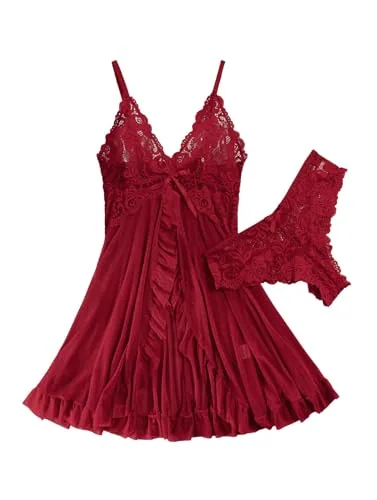 Nightgown, Wine Red (size XXL)