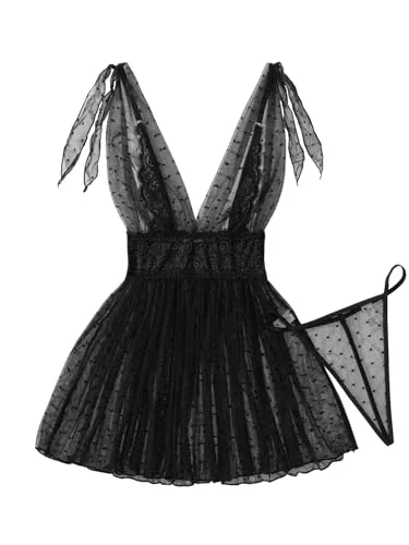 Sheer Nightgown, Black