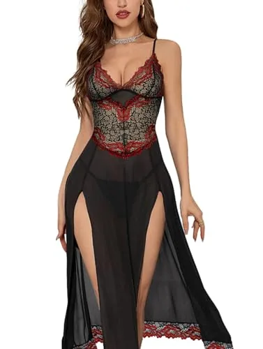 Lingerie Dress, Black Red