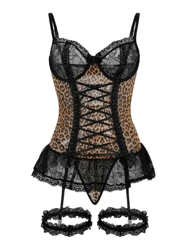 Lace Underwire Corset, Leopard