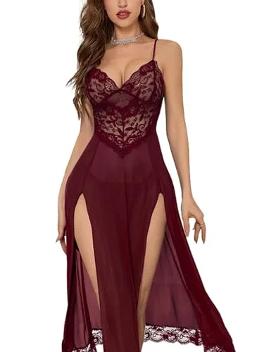 Lingerie Dress, Burgundy Red (size L)