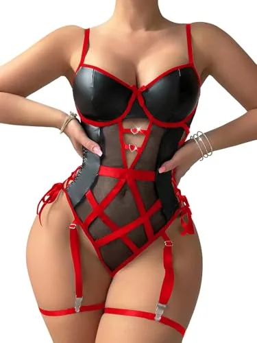 Bodysuit, Black Red